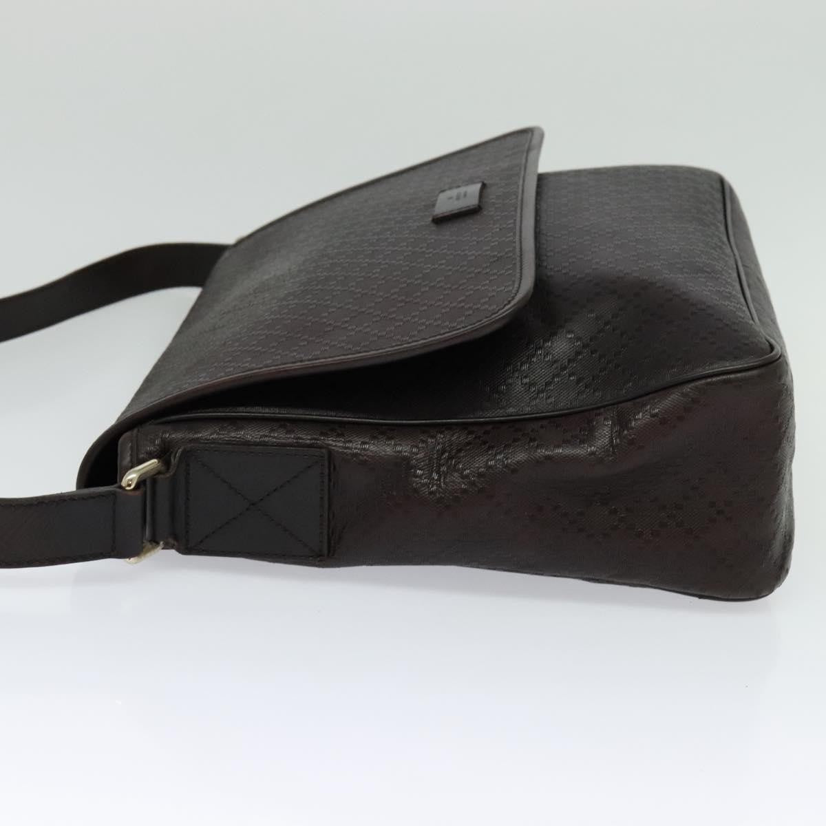 Gucci Lux Flap Messenger Bag Diamante Leather, BROWN, LEATHER, Crossbody bag