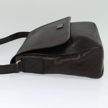 Gucci Lux Flap Messenger Bag Diamante Leather, BROWN, LEATHER, Crossbody bag