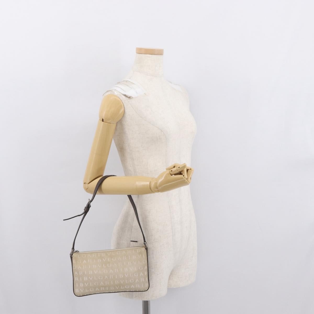 Bvlgari Pouch Canvas, BEIGE, CANVAS, Clutche & pouche