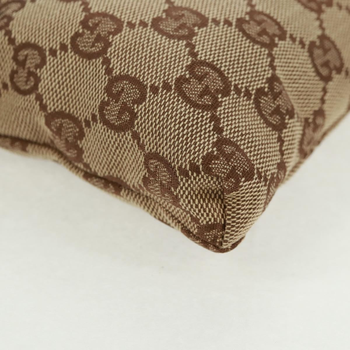 Gucci Vintage Double Belt Bag GG Canvas with Leather, Beige, Canvas, Shoulder Bag