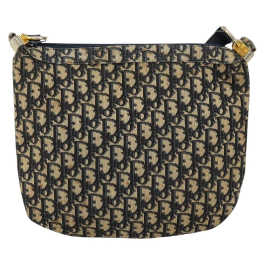 Christian Dior Vintage Trotter Shoulder Bag Canvas, NAVY, CANVAS, Shoulder bag