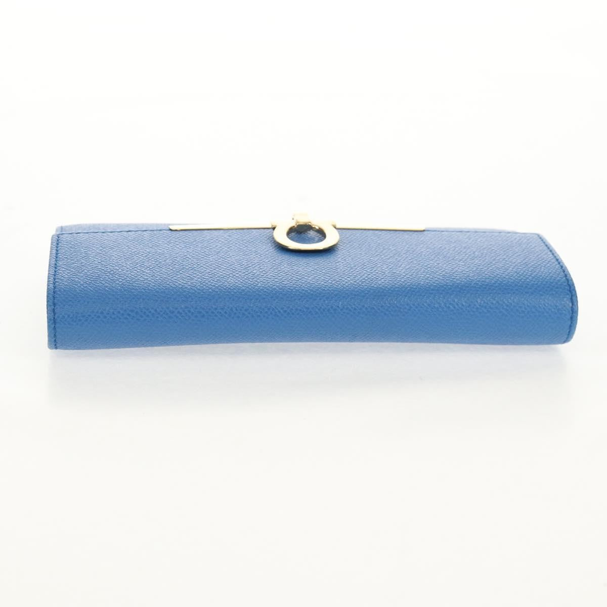 Salvatore Ferragamo Gancini Flap Continental Wallet Leather, Blue, Leather, Wallet