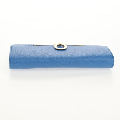 Salvatore Ferragamo Gancini Flap Continental Wallet Leather, Blue, Leather, Wallet