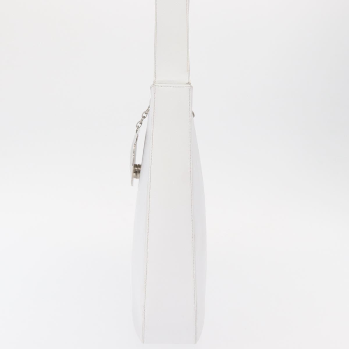 Salvatore Ferragamo Gancini Shoulder Bag Leather, WHITE, LEATHER, Shoulder bag