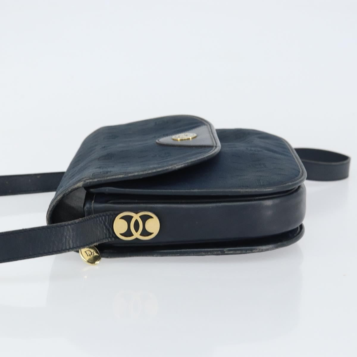 Christian Dior Vintage Honeycomb Shoulder Bag Canvas, NAVY, CANVAS, Shoulder bag