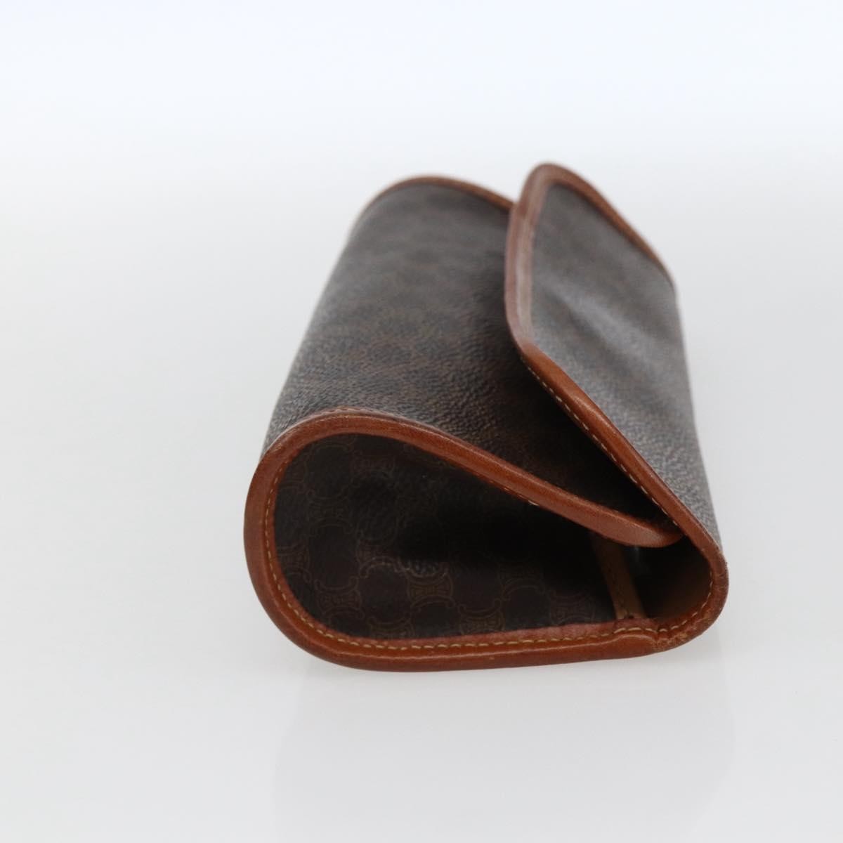 Celine Macadam Pochette Canvas and Leather, BROWN, CANVAS, Clutche & pouche