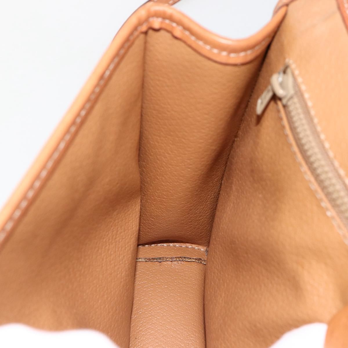 Celine Vintage Macadam Circle Logo Shoulder Bag Canvas and Leather, Beige, Canvas, Shoulder Bag