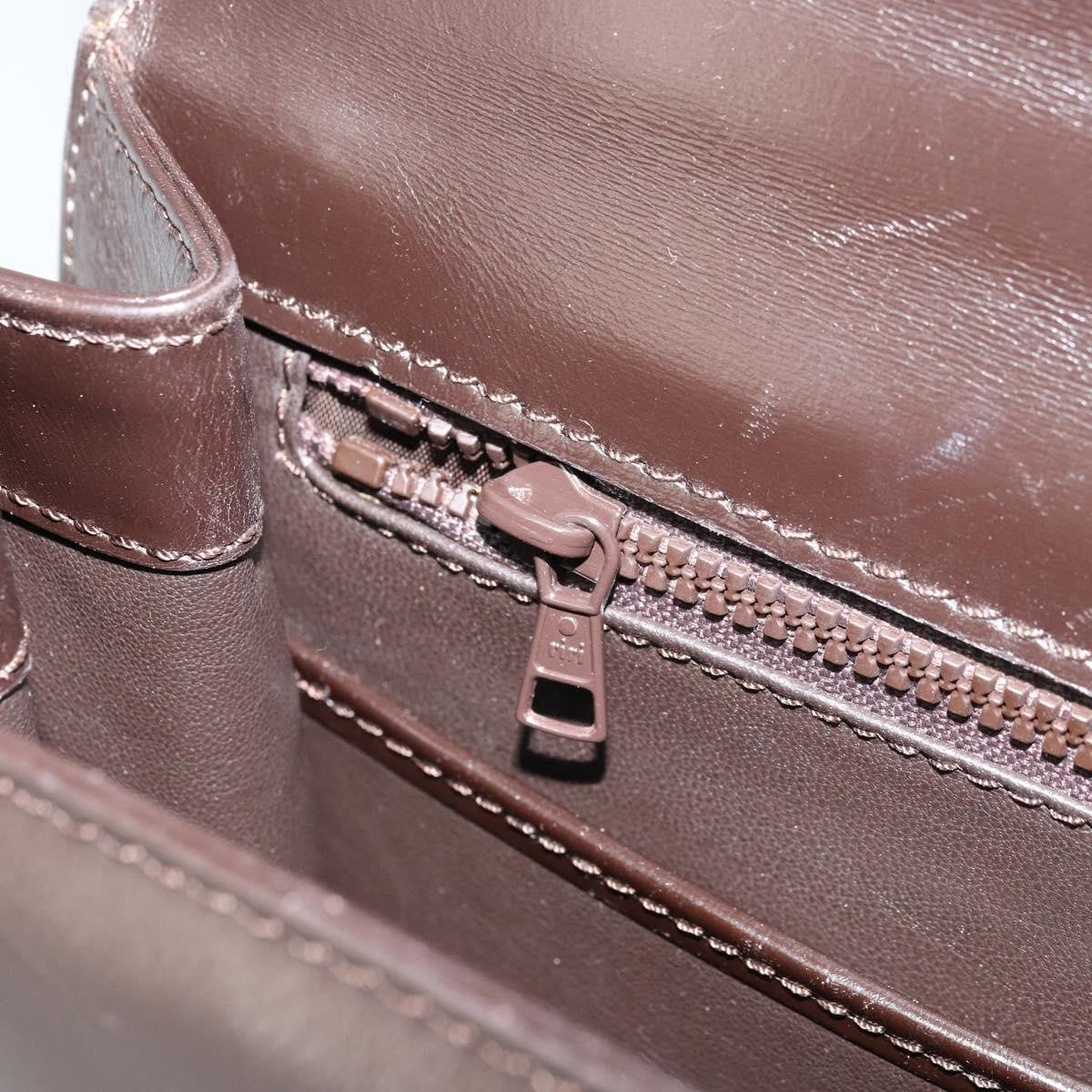 Celine Vintage Logo Top Handle Bag Leather, BROWN, LEATHER, Handbag