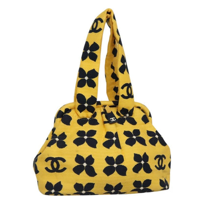 Chanel Vintage Frame Shoulder Bag Printed Canvas, YELLOW, CANVAS, Shoulder bag