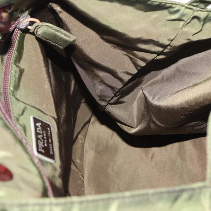 Prada Resin Handle Tote Tessuto, Khaki, Nylon, Tote Bag