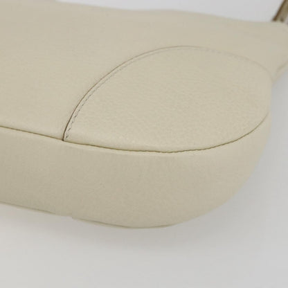 Salvatore Ferragamo Gancini Shoulder Bag Leather, WHITE, LEATHER, Shoulder bag