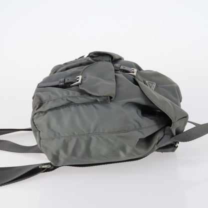 Prada Double Front Pocket Backpack Tessuto, Gray, Nylon, Backpack