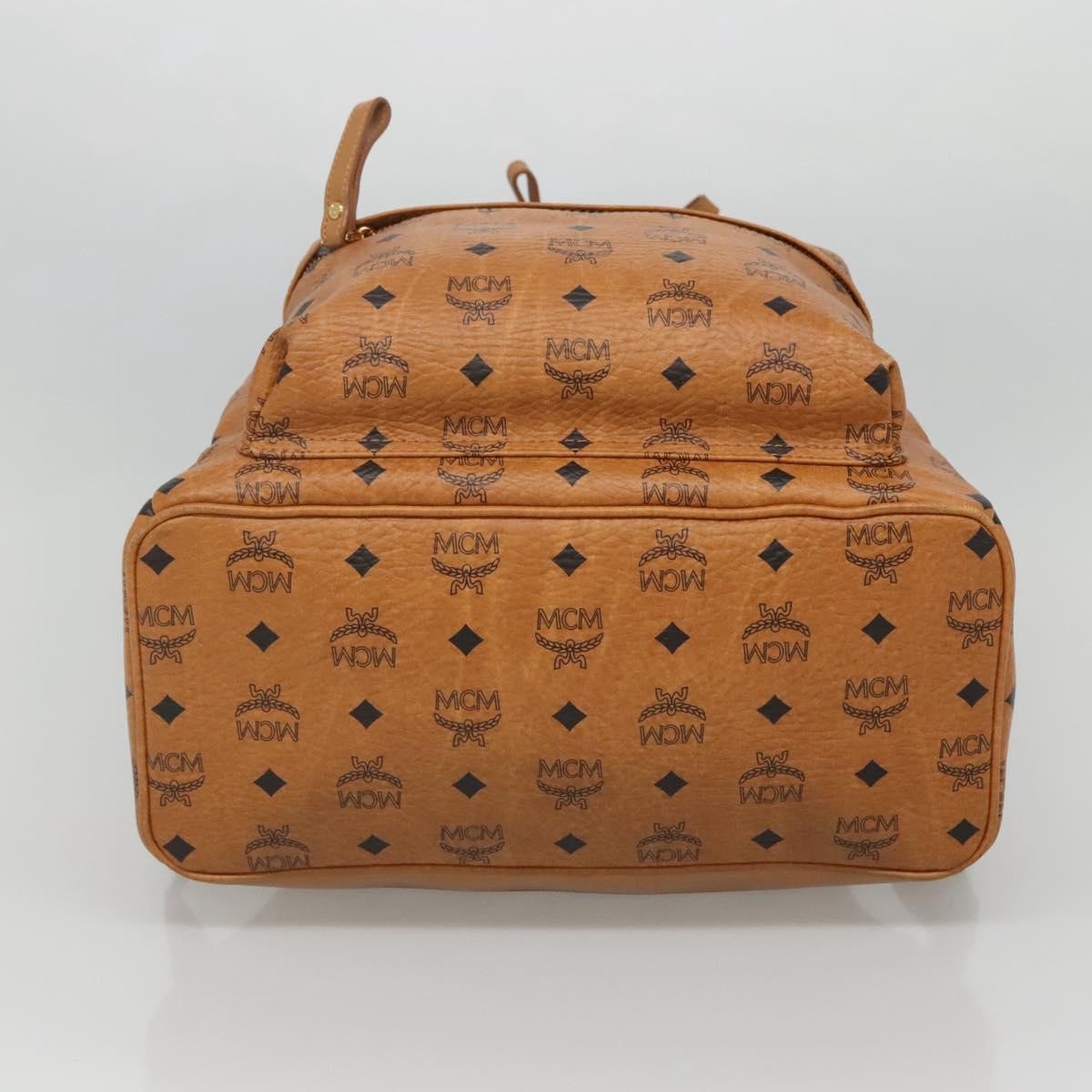 MCM Vicetos Logo PVC Cuir, BROWN, CANVAS, Backpack