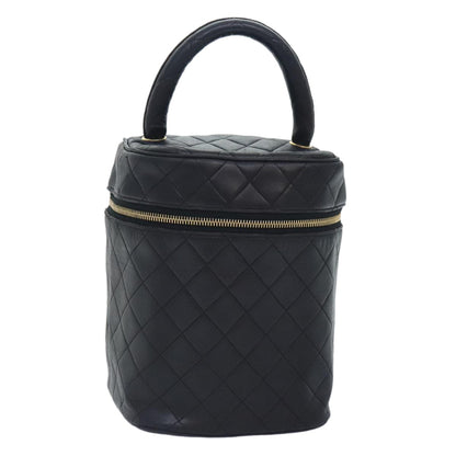 Chanel Vanity pouch Leather, BLACK, LEATHER, Toiletry Case