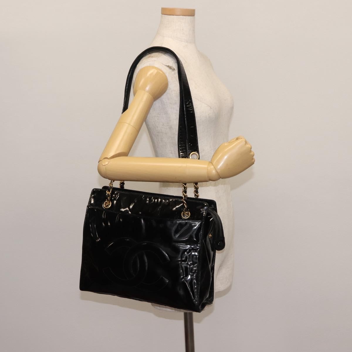 Chanel Coco Mark Patent Leather, BLACK, PATENT_LEATHER, Shoulder bag