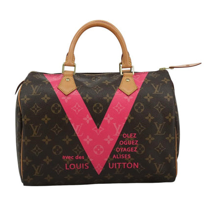 Louis Vuitton Speedy Handbag Limited Edition V Monogram Canvas, BROWN, CANVAS, Handbag