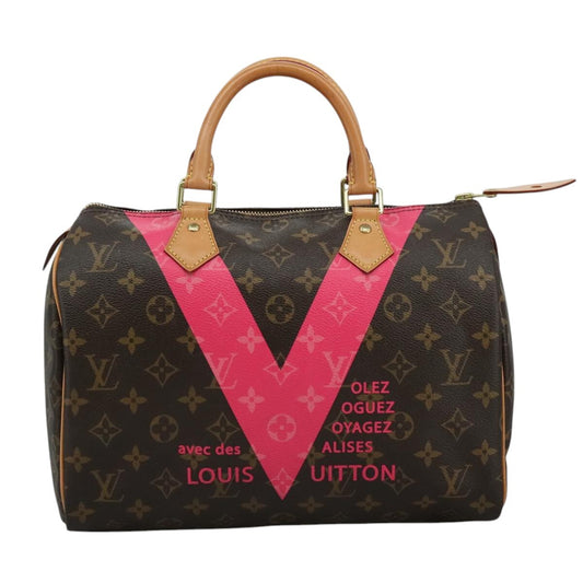 Louis Vuitton Speedy Handbag Limited Edition V Monogram Canvas, BROWN, CANVAS, Handbag