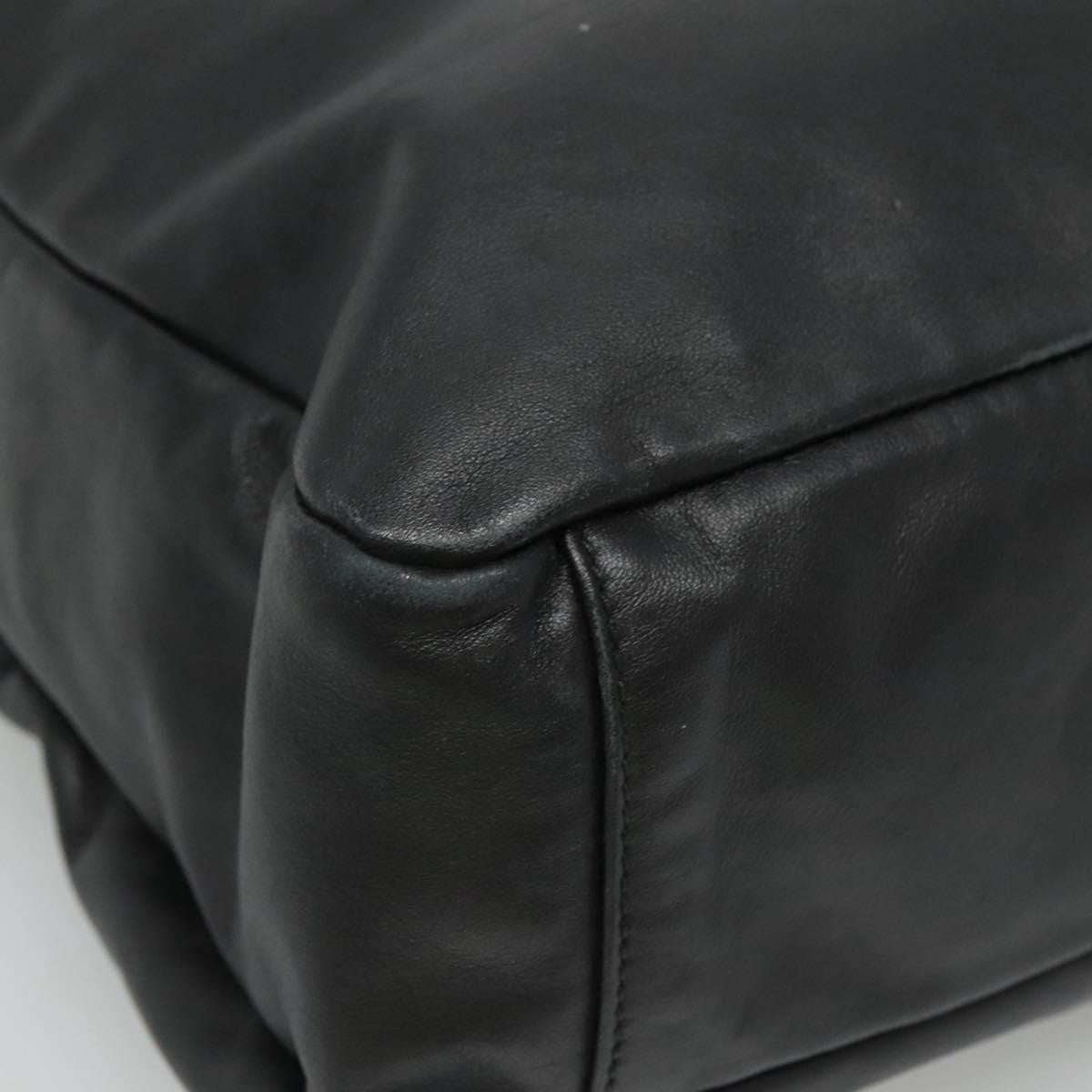 Prada Vintage Zip Handbag Tessuto, BLACK, LEATHER, Handbag