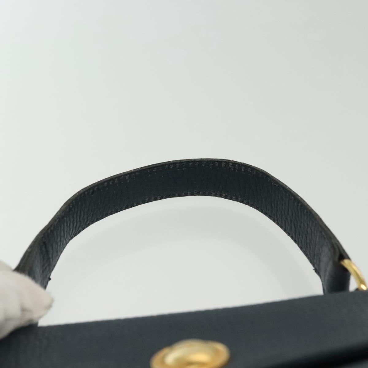 Christian Dior Vintage Handbag Leather, NAVY, LEATHER, Handbag