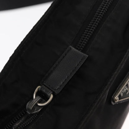 Prada Flat Messenger Bag Tessuto, Black, Nylon, Shoulder Bag