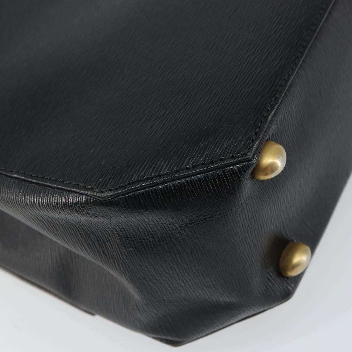 Celine Vintage Triomphe Flap Bag Leather, BLACK, LEATHER, Handbag