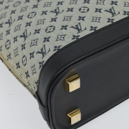 Louis Vuitton Alma Handbag Mini Lin, BLUE, CANVAS, Handbag