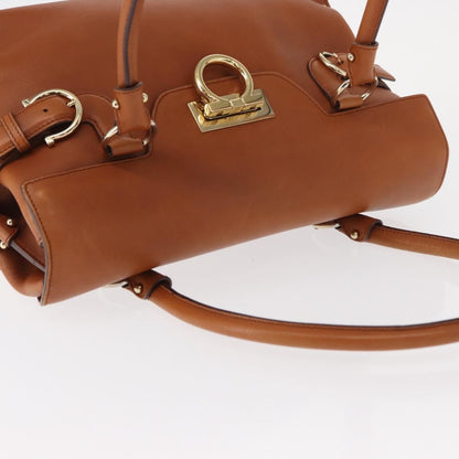 Salvatore Ferragamo Virna Satchel Leather, BROWN, LEATHER, Shoulder bag