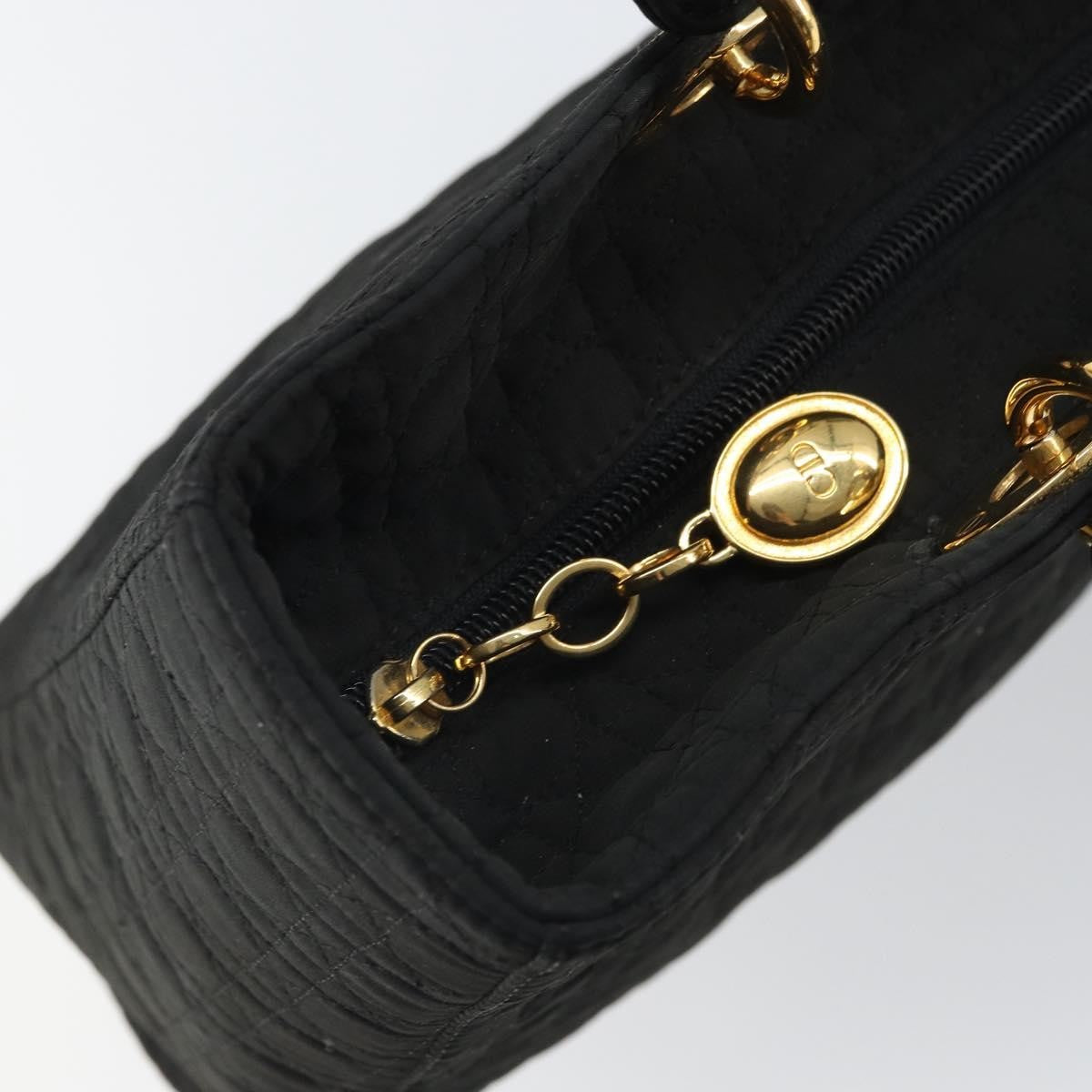 Christian Dior Vintage Lady Dior Bag Cannage Quilt Nylon, BLACK, NYLON, Handbag