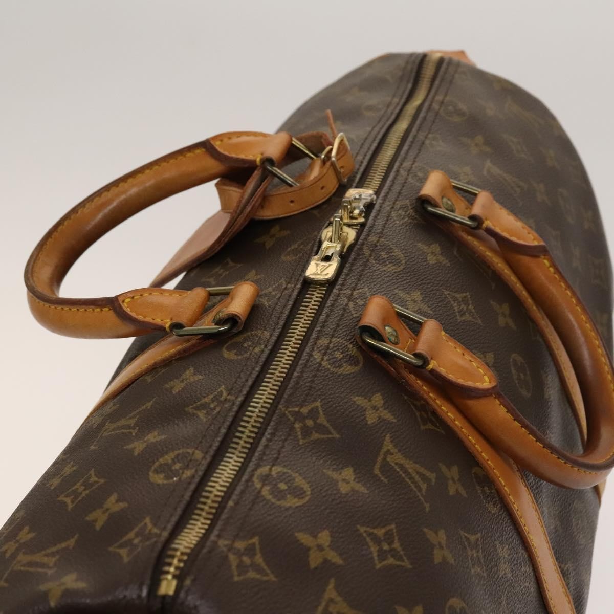 Louis Vuitton Keepall Bag Monogram Canvas, BROWN, CANVAS, Travel bag