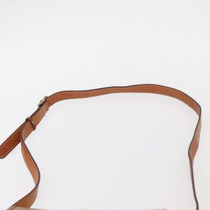 Celine Vintage Macadam Shoulder Bag Canvas and Leather, BEIGE, CANVAS, Shoulder bag