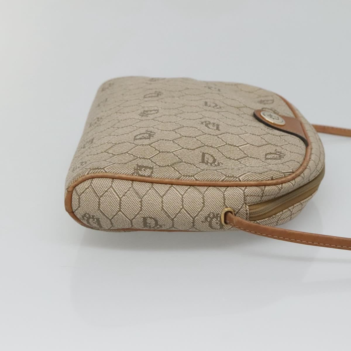 Christian Dior Vintage Honeycomb Shoulder Bag Canvas, BEIGE, CANVAS, Shoulder bag