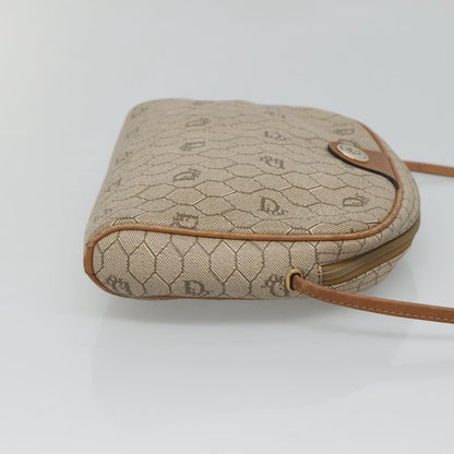 Christian Dior Vintage Honeycomb Shoulder Bag Canvas, BEIGE, CANVAS, Shoulder bag