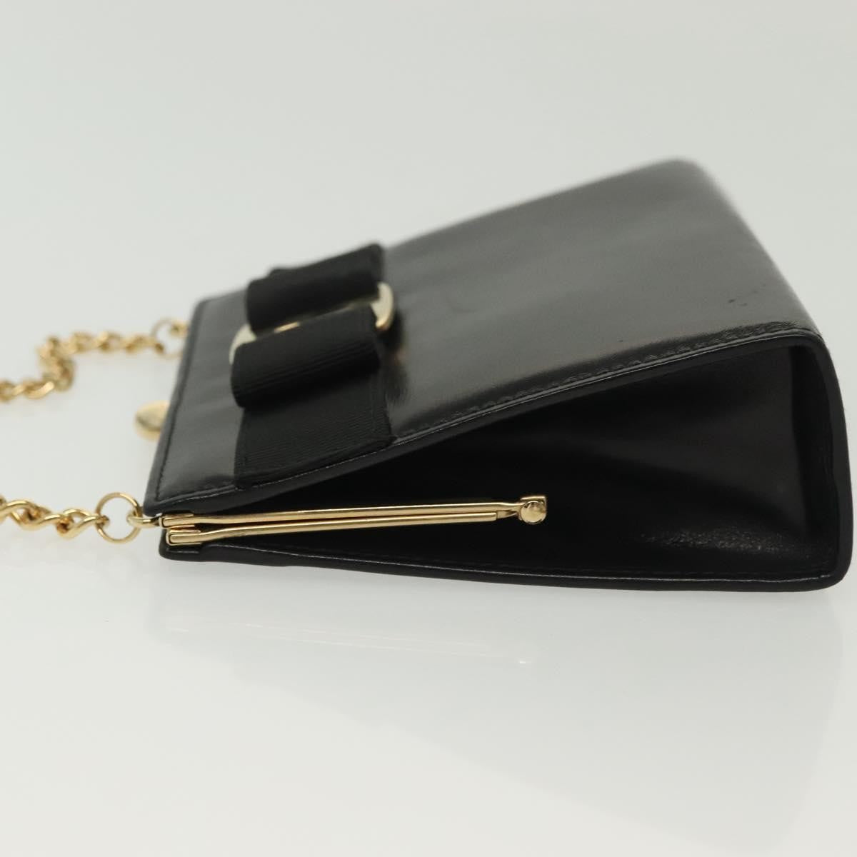 Salvatore Ferragamo Vala Shoulder Bag Leather, BLACK, LEATHER, Shoulder bag