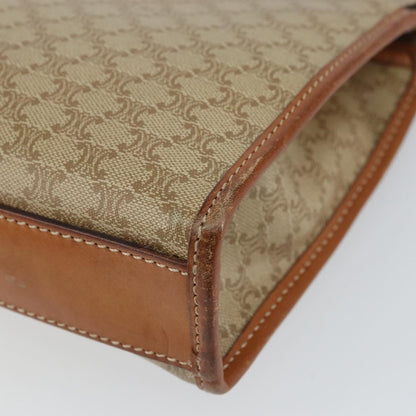 Celine Circle Logo Macadam Pouch Canvas and Leather, BEIGE, CANVAS, Clutche & pouche