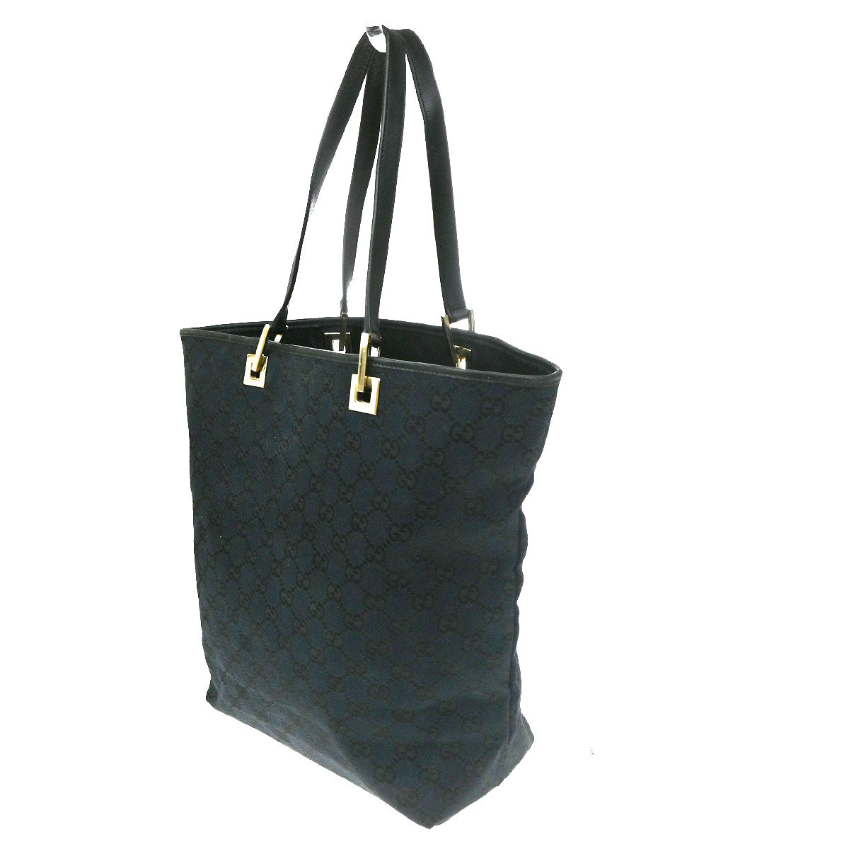Gucci Vintage Bucket Shopping Tote GG Canvas, BLACK, CANVAS, Tote bag