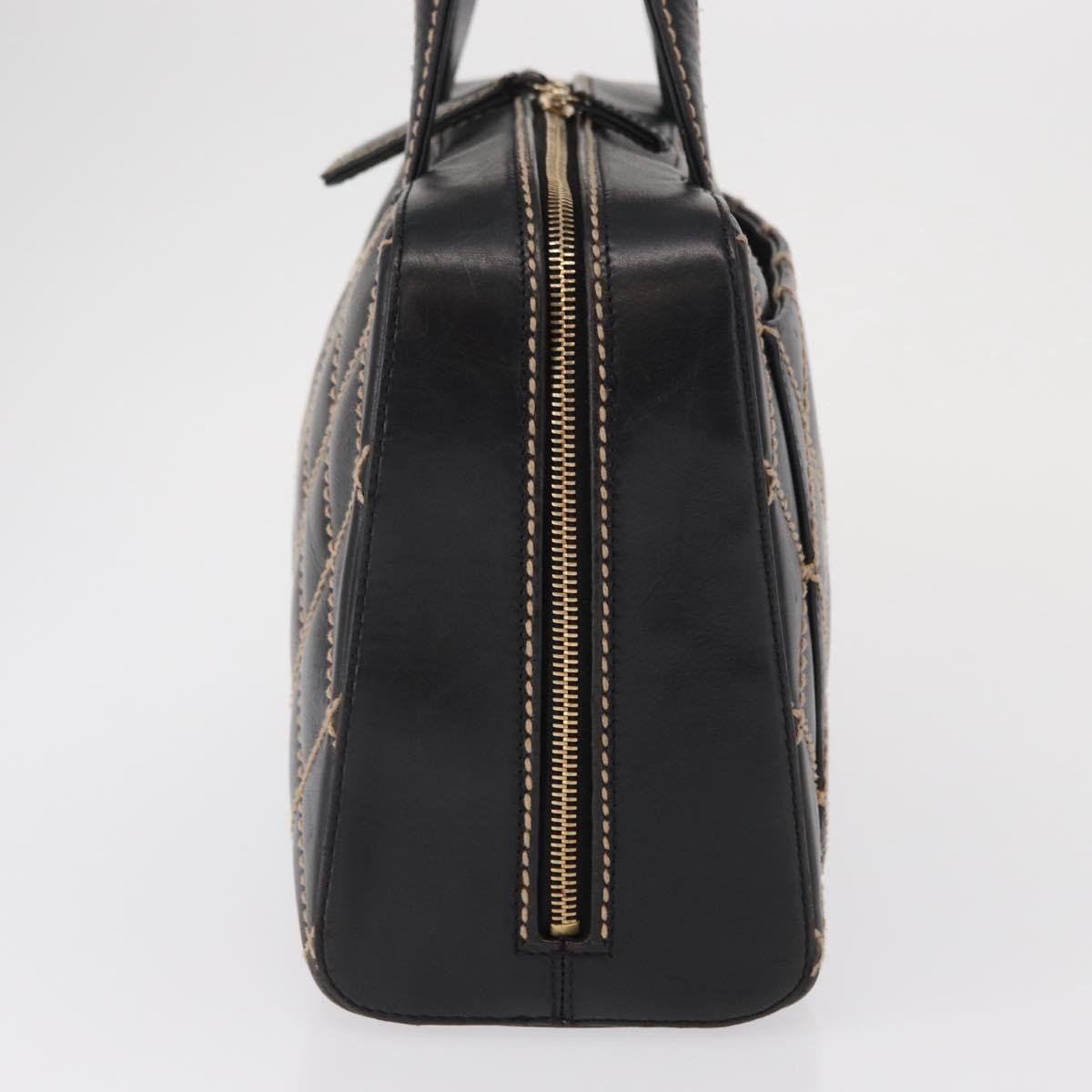 Chanel Surpique Boston Bag Quilted Leather, BLACK, LEATHER, Travel bag