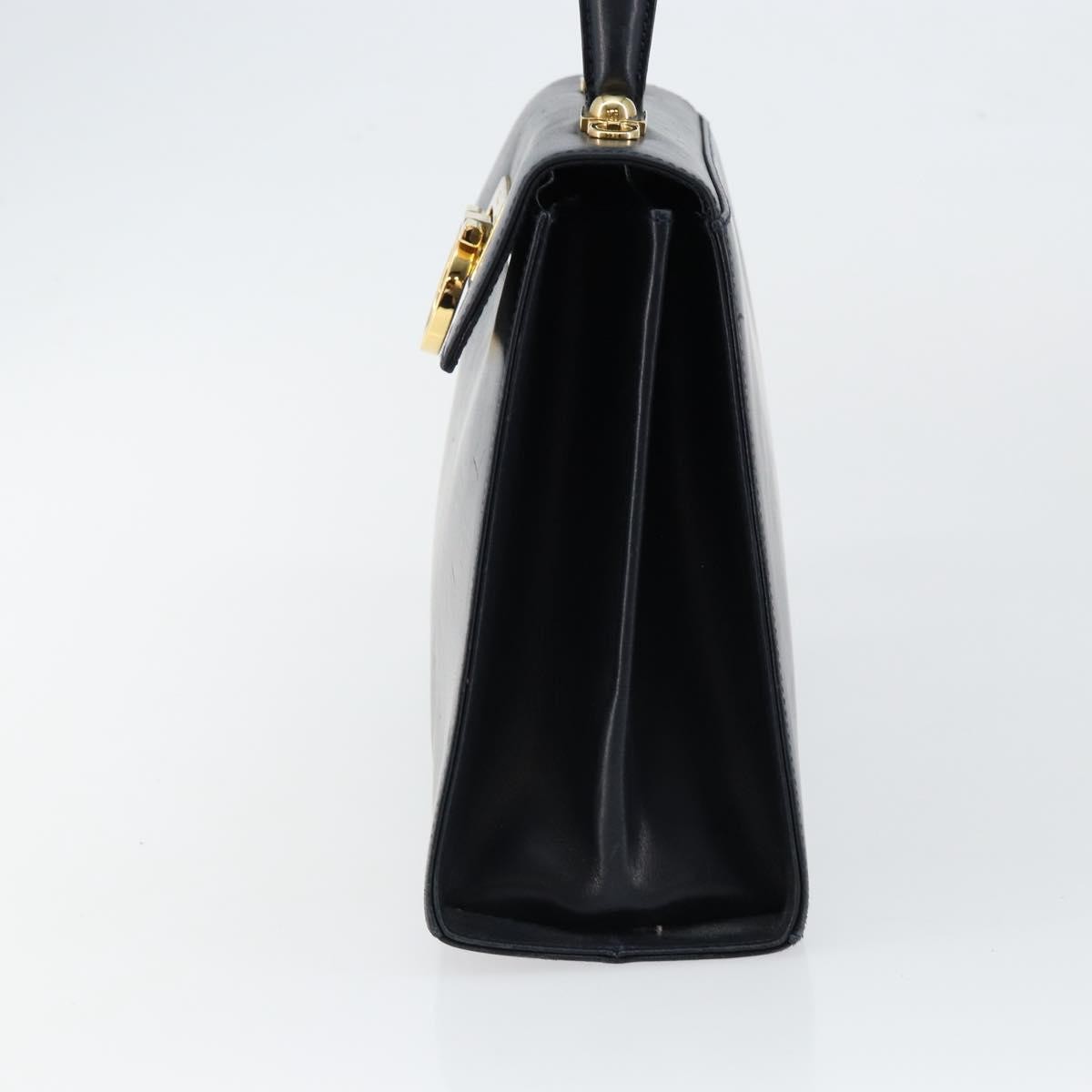 Salvatore Ferragamo Gancini Convertible Top Handle Bag Leather, NAVY, LEATHER, Handbag