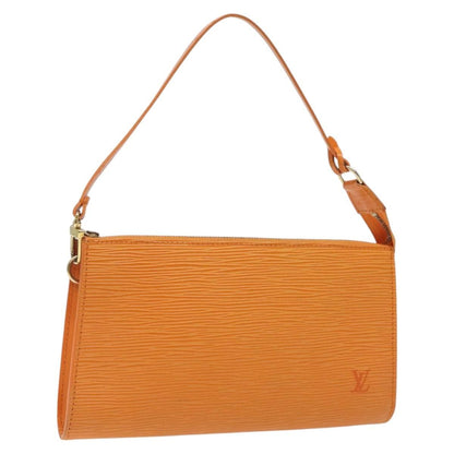 Louis Vuitton Pochette Accessoires Epi Leather, ORANGE, LEATHER, Clutche & pouche
