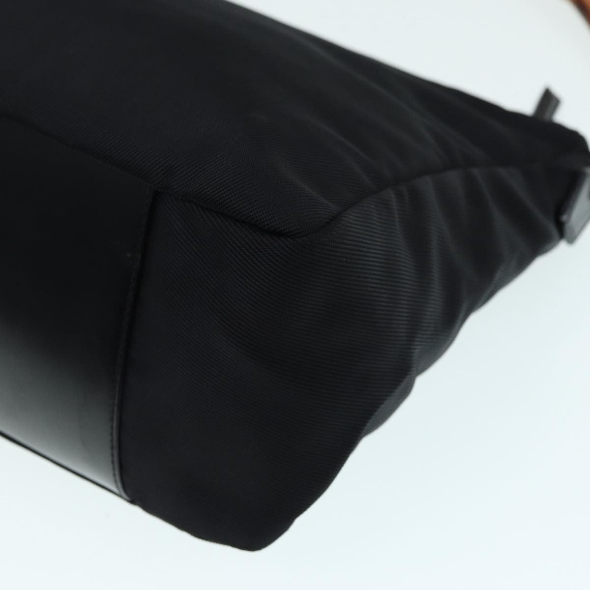 Gucci Vintage Bamboo Handle Bag Nylon, Black, Nylon, Handbag