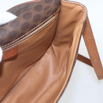 Celine Vintage Macadam Shoulder Bag Canvas and Leather, BROWN, CANVAS, Shoulder bag