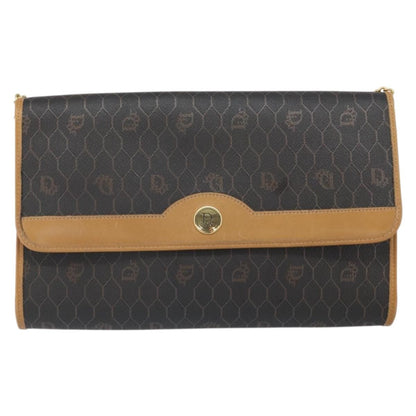 Christian Dior Vintage Honeycomb chain Canvas, BLACK, CANVAS, Shoulder bag