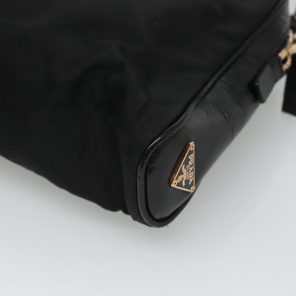 Prada SHOULDER BAG NYLON BLACK GOLD, Black, Nylon, Shoulder Bag