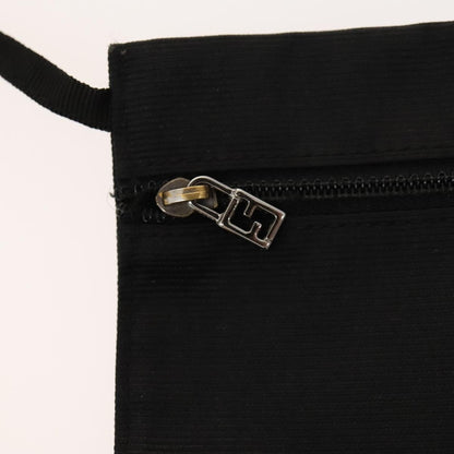 Fendi Vintage Double Buckle Flap Shoulder Bag Nylon, BLACK, NYLON, Shoulder bag