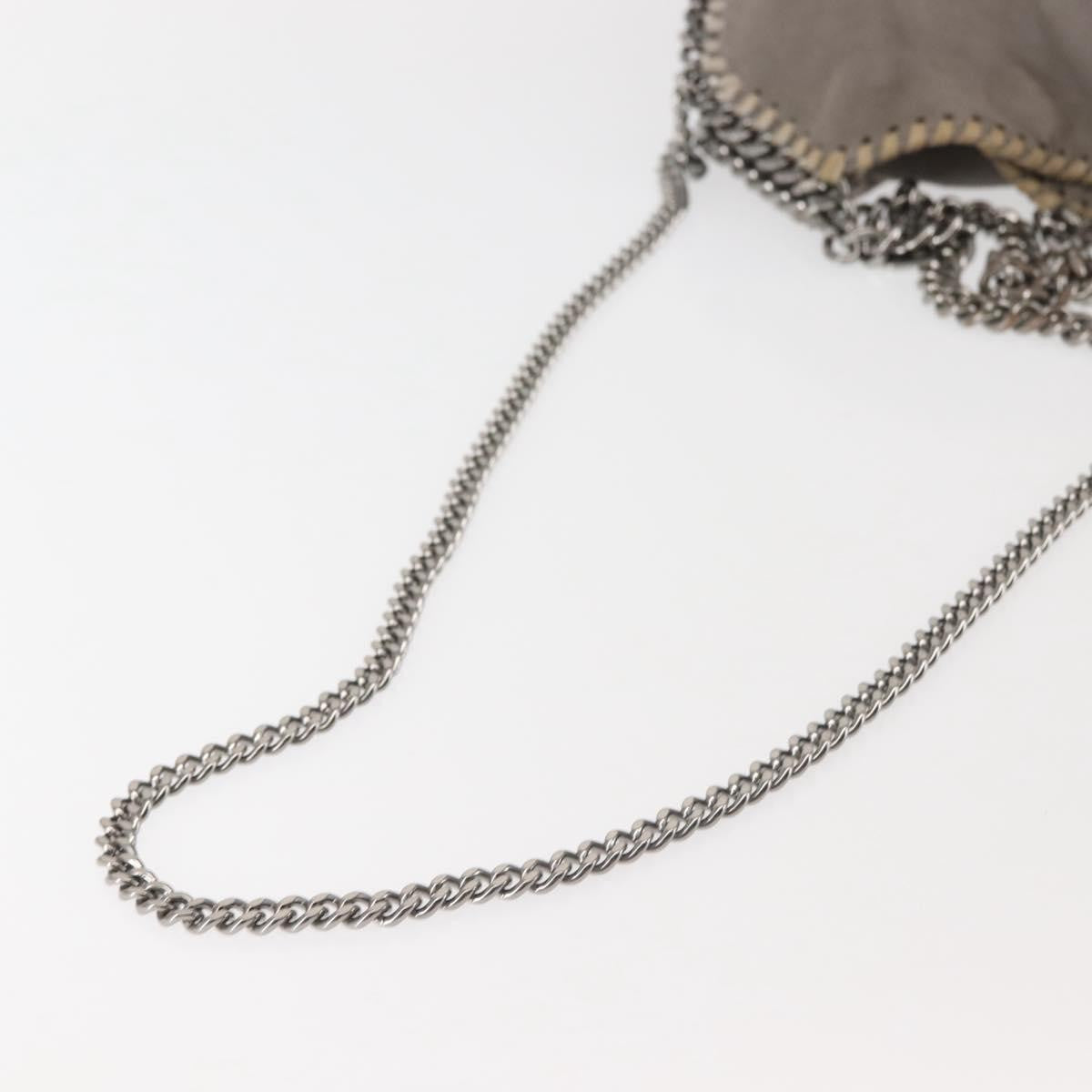 Stella McCartney Falabella Fold Over Crossbody Bag Suede, Gray, Synthetic, Shoulder Bag