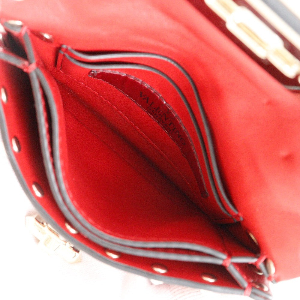 Valentino Garavani Rockstud Shoulder Bag Leather, RED, LEATHER, Shoulder bag