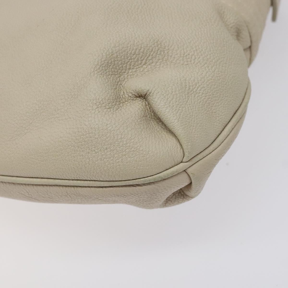 Salvatore Ferragamo Gancini handbag Leather, WHITE, LEATHER, Handbag