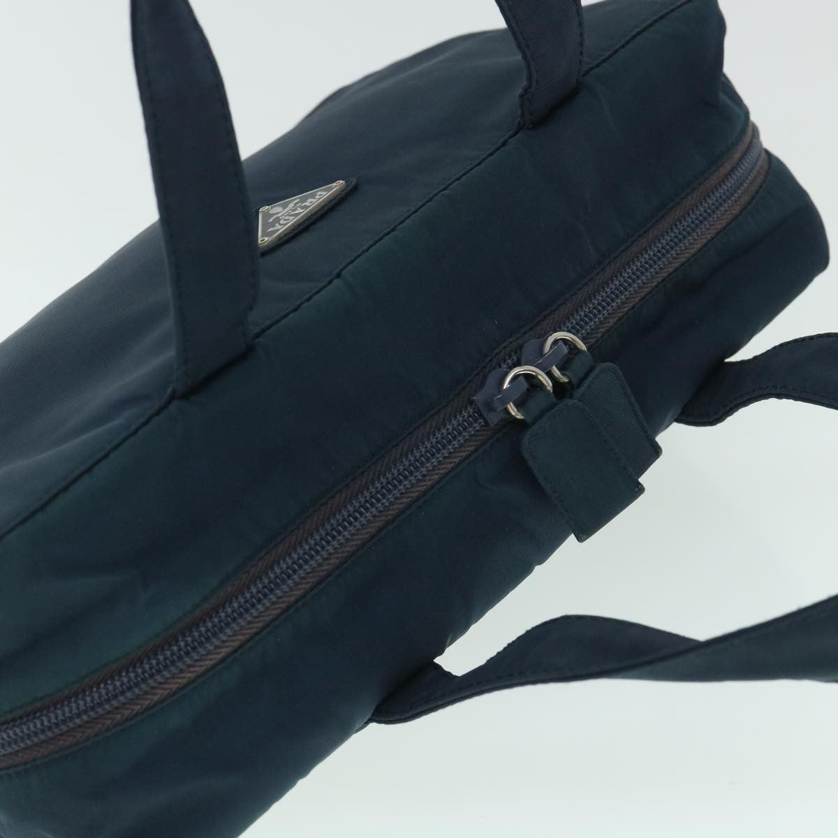 Prada Double Zip Wristlet Pouch Tessuto, NAVY, NYLON, Clutche & pouche
