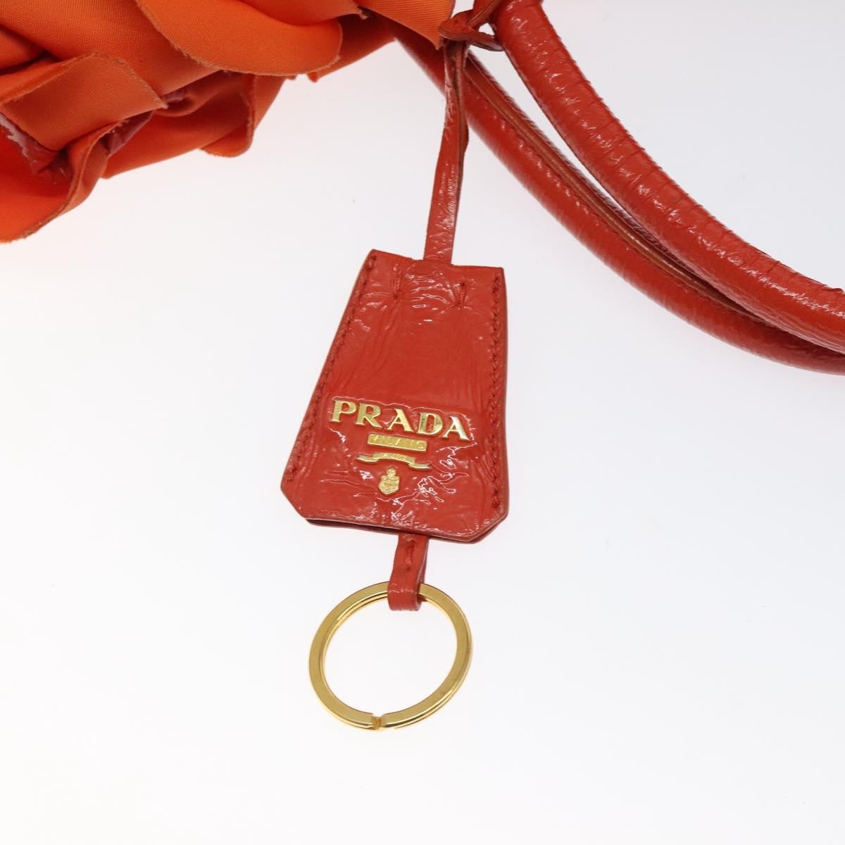 Prada Open Tote Ruffled Tessuto, ORANGE, NYLON, Handbag