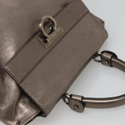 Salvatore Ferragamo Sofia Satchel Smooth Leather, GOLD, LEATHER, Handbag