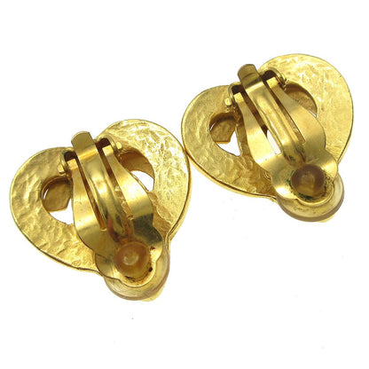Chanel CC logo heart Gold-plated, GOLD, GOLD_PLATED, Earrings